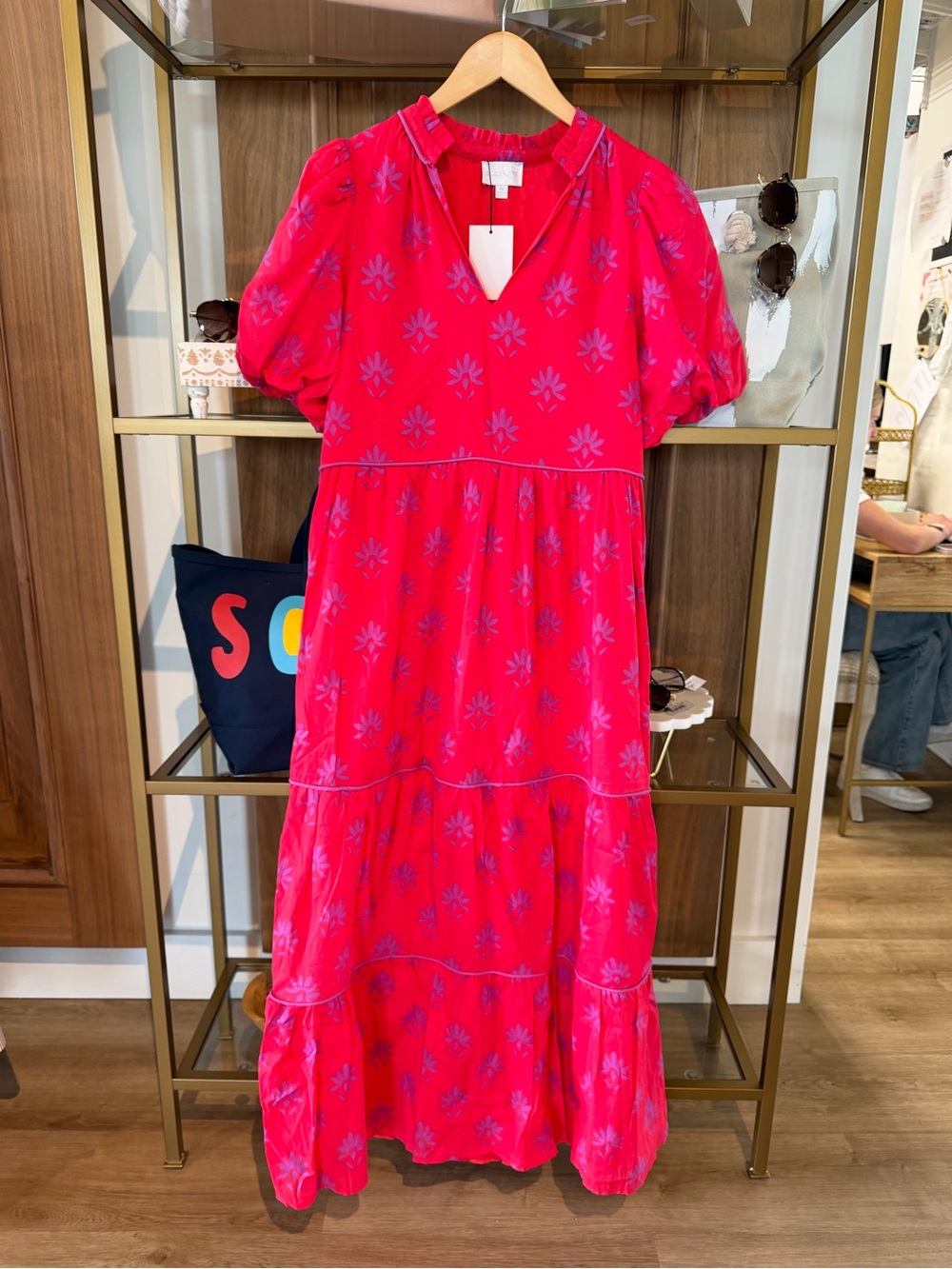 Sugarlips Hot Pink Dress with Purple Floral Print